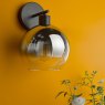 Dar Lighting Dar - Lycia Wall Light Matt Black and Smoked Ombre Glass