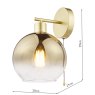 Dar Lighting Dar - Lycia Wall Light Satin Gold and Gold Ombre Glass