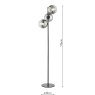 Dar Lighting Dar - Lycia 3 Light Floor Lamp Matt Black and Smoked Ombre Glass