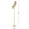 Dar Lighting Dar - Lycia 3 Light Floor Lamp Satin Gold and Gold Ombre Glass