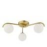 Dar Lighting Dar - Orlena 3 Light Flush Satin Gold and Opal Glass
