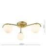 Dar Lighting Dar - Orlena 3 Light Flush Satin Gold and Opal Glass