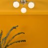 Dar Lighting Dar - Orlena 3 Light Flush Satin Chrome and Opal Glass