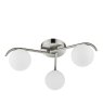 Dar Lighting Dar - Orlena 3 Light Flush Satin Chrome and Opal Glass