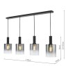 Dar Lighting Dar - Savannah 4 Light Bar Pendant Matt Black and Smoked Glass