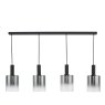 Dar Lighting Dar - Savannah 4 Light Bar Pendant Matt Black and Smoked Glass