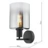 Dar Lighting Dar - Savannah Wall Light Matt Black and Smoked Glass