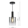 Dar Lighting Dar - Savannah Pendant Matt Black and Smoked Glass