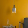 Dar Lighting Dar - Savannah Pendant Matt Black and Smoked Glass