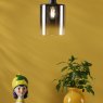 Dar Lighting Dar - Savannah Pendant Matt Black and Smoked Glass