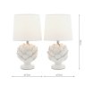 Laura Ashley Laura Ashley Artichoke - White Table Lamp With Shade (Twin Pack)