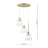 Laura Ashley Laura Ashley - Callaghan 3 Light Pendant (Antique Brass and Glass)