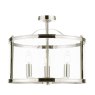 Laura Ashley Laura Ashley - Harrington 3 Light Semi-Flush Polished Nickel and Glass