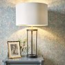 Laura Ashley Lighting Laura Ashley - Harrington Large Table Lamp (Matt Black and Glass With Shade)