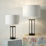 Laura Ashley Lighting Laura Ashley - Harrington Large Table Lamp (Matt Black and Glass With Shade)