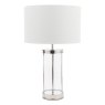 Laura Ashley Laura Ashley - Harrington Small Table Lamp Polished Nickel and Glass With Shade