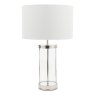 Laura Ashley Laura Ashley - Harrington Small Table Lamp Polished Nickel and Glass With Shade