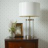 Laura Ashley Laura Ashley - Harrington Small Table Lamp Polished Nickel and Glass With Shade