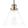 Laura Ashley Laura Ashley - Isaac Easy Fit Pendant Antique Brass and Glass