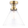 Laura Ashley Laura Ashley - Isaac Semi-Flush Antique Brass and Glass