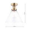 Laura Ashley Laura Ashley - Isaac Semi-Flush Antique Brass and Glass