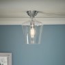 Laura Ashley Laura Ashley Ockley - Semi-Flush Ceiling Light (Polished Chrome and Glass)