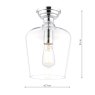 Laura Ashley Laura Ashley Ockley - Semi-Flush Ceiling Light (Polished Chrome and Glass)