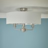 Laura Ashley Laura Ashley - Sorrento 3 Light Semi-Flush Satin Nickel and Natural Shade