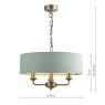 Laura Ashley Laura Ashley - Sorrento 3 Light Shadelier Matt Antique Brass and Green Shade