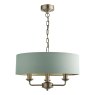 Laura Ashley Laura Ashley - Sorrento 3 Light Shadelier Matt Antique Brass and Green Shade