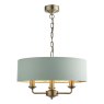 Laura Ashley Laura Ashley - Sorrento 3 Light Shadelier Matt Antique Brass and Green Shade