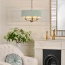 Laura Ashley Laura Ashley - Sorrento 3 Light Shadelier Matt Antique Brass and Green Shade