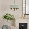 Laura Ashley Laura Ashley - Sorrento 3 Light Shadelier Matt Antique Brass and Green Shade