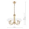 Laura Ashley Laura Ashley - Wellham 5 Light Armed Pendant Antique Brass and Glass