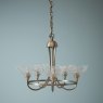 Laura Ashley Laura Ashley - Wellham 5 Light Armed Pendant Antique Brass and Glass