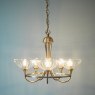 Laura Ashley Laura Ashley - Wellham 5 Light Armed Pendant Antique Brass and Glass