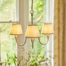 Laura Ashley Laura Ashley - Westbourne 3 Light Armed Pendant Polished Pewter With Shade