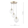 Laura Ashley Laura Ashley - Whitham 3 Light Cluster Pendant Antique Brass and Glass