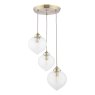 Laura Ashley Laura Ashley - Whitham 3 Light Cluster Pendant Antique Brass and Glass