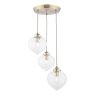 Laura Ashley Laura Ashley - Whitham 3 Light Cluster Pendant Antique Brass and Glass