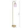 Dar Lighting Dar - Idra Floor Lamp Aged Bronze with Pink Glass