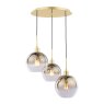 Dar Lighting Dar - Lycia 3 Light Cluster Pendant Gold Mirror Ombre Glass