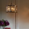 Laura Ashley Laura Ashley - Harrington 5 Light Pendant Matt Black and Glass