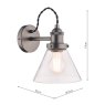 Laura Ashley Laura Ashley - Isaac Industrial Nickel 1 Light Wall Light