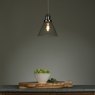 Laura Ashley Laura Ashley - Isaac Pendant Satin Nickel Glass