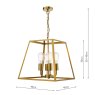 Dar Lighting Dar - Academy 4 Light Lantern Natural Brass