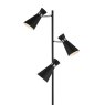 Dar Lighting Dar - Ashworth 3 Light Floor Lamp Matt Black Polished Chrome