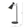 Dar Lighting Dar - Ashworth Table Lamp Matt Black Polished Chrome