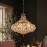 Dar Lighting Dar - Asmara 6 Light Pendant Antique Brass Crystal