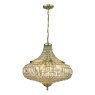 Dar Lighting Dar - Asmara 6 Light Pendant Antique Brass Crystal